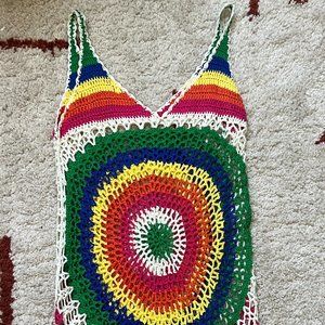 Crocheted, 70s dress -- size S/M